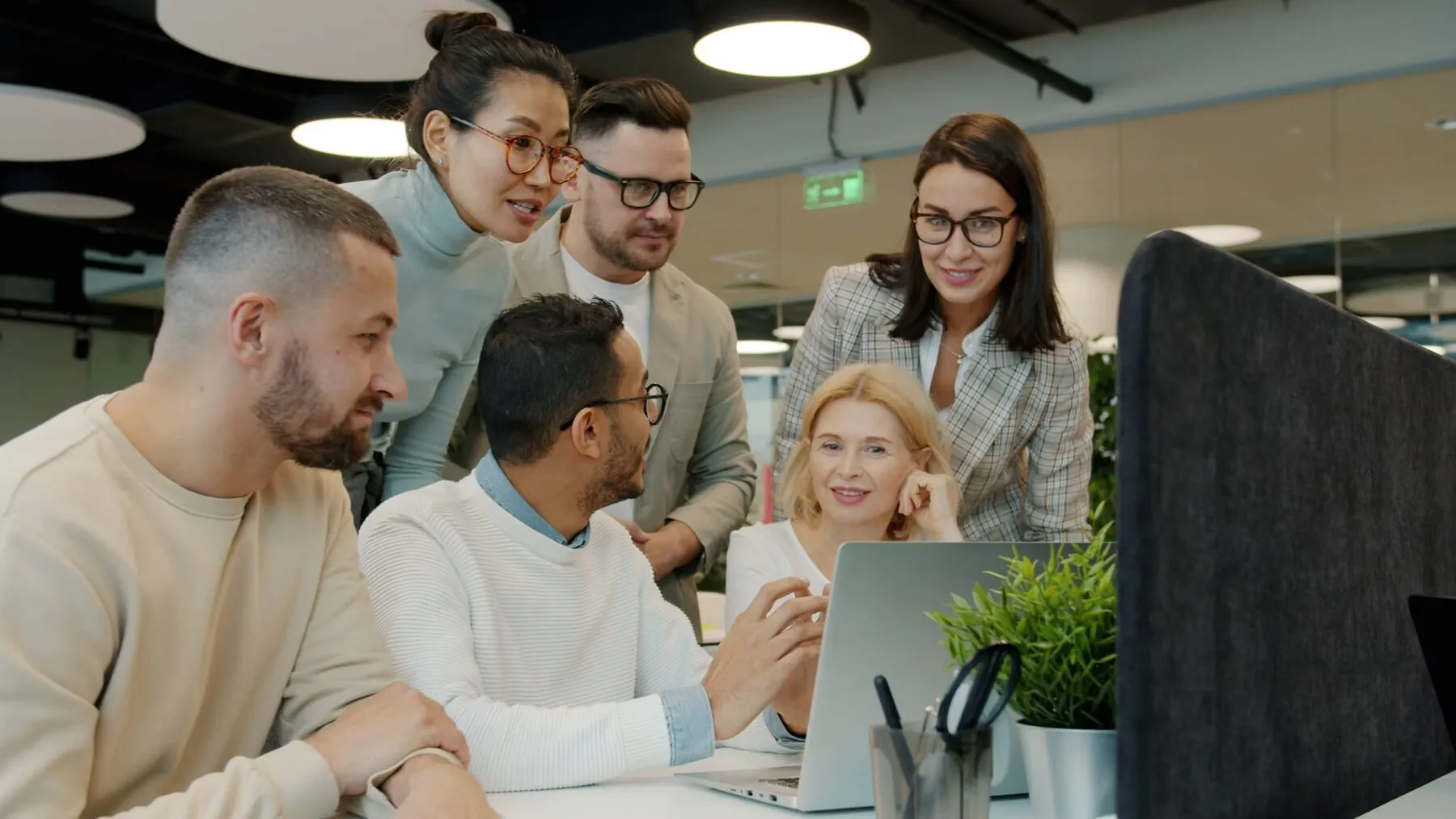 A team discussing financial options